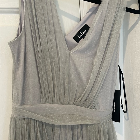 Light Grey Swiss Dot Maxi dress - Picture 3 of 3